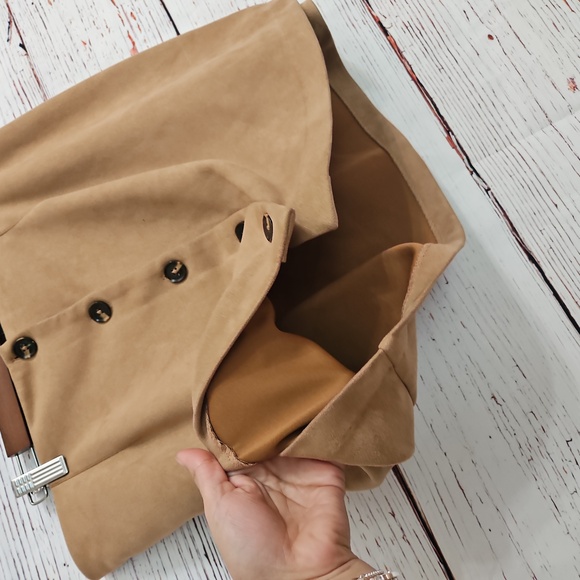 WILD fable Brown Faux Suede Button Front Button Mini Skirt Size XXL - Picture 4 of 8